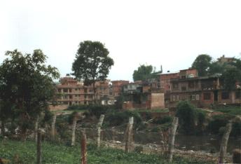 Kathmandu housing near the river